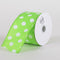 Satin Polka Dot Ribbon Wired Lime Green with White Dots ( W: 2-1/2 inch | L: 10 Yards ) FuzzyFabric - Wholesale Ribbons, Tulle Fabric, Wreath Deco Mesh Supplies