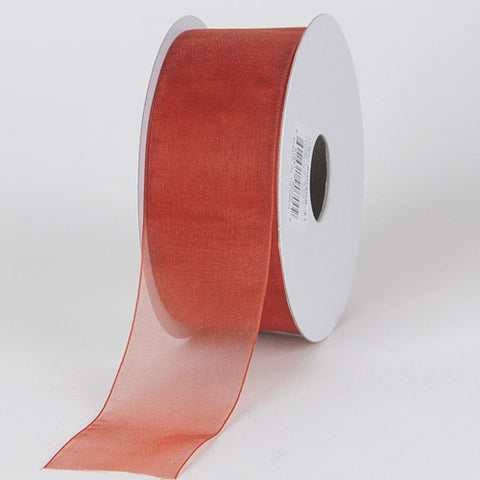 Copper - Sheer Organza Ribbon - ( 1-1/2 inch | 100 Yards ) FuzzyFabric - Wholesale Ribbons, Tulle Fabric, Wreath Deco Mesh Supplies