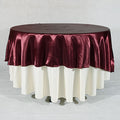 Burgundy - 108 inch Satin Round Tablecloths FuzzyFabric - Wholesale Ribbons, Tulle Fabric, Wreath Deco Mesh Supplies