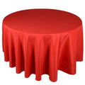 Red - 108 Inch Polyester Round Tablecloths FuzzyFabric - Wholesale Ribbons, Tulle Fabric, Wreath Deco Mesh Supplies