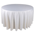 Ivory - 108 Inch Polyester Round Tablecloths FuzzyFabric - Wholesale Ribbons, Tulle Fabric, Wreath Deco Mesh Supplies