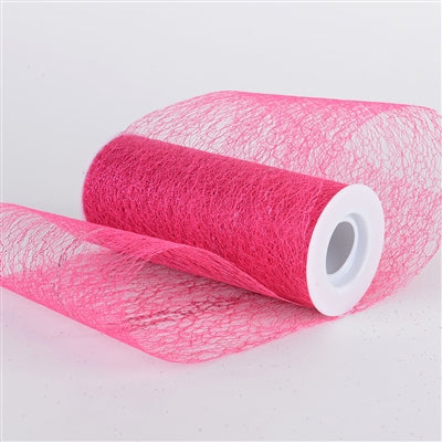 Fuchsia - Glitter Sisal Mesh Rolls ( W: 6 Inch | L: 10 Yards ) FuzzyFabric - Wholesale Ribbons, Tulle Fabric, Wreath Deco Mesh Supplies