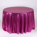 Fuchsia - 120 inch Duchess Sequin Round Tablecloths FuzzyFabric - Wholesale Ribbons, Tulle Fabric, Wreath Deco Mesh Supplies