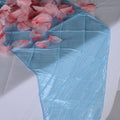 Light Blue - 12 x 108 inch Pintuck Satin Table Runners FuzzyFabric - Wholesale Ribbons, Tulle Fabric, Wreath Deco Mesh Supplies