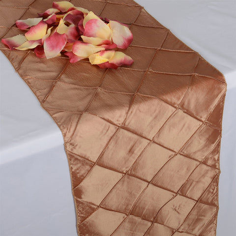 Gold - 12 x 108 inch Pintuck Satin Table Runners FuzzyFabric - Wholesale Ribbons, Tulle Fabric, Wreath Deco Mesh Supplies