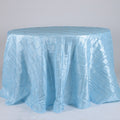 Light Blue - 132 inch Pintuck Satin Round Tablecloths FuzzyFabric - Wholesale Ribbons, Tulle Fabric, Wreath Deco Mesh Supplies