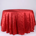 Red - 132 inch Pintuck Satin Round Tablecloths FuzzyFabric - Wholesale Ribbons, Tulle Fabric, Wreath Deco Mesh Supplies