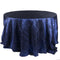 Navy - 132 inch Pintuck Satin Round Tablecloths FuzzyFabric - Wholesale Ribbons, Tulle Fabric, Wreath Deco Mesh Supplies