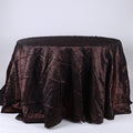 Chocolate Brown - 132 inch Pintuck Satin Round Tablecloths FuzzyFabric - Wholesale Ribbons, Tulle Fabric, Wreath Deco Mesh Supplies