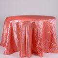 Coral - 132 inch Pintuck Satin Round Tablecloths FuzzyFabric - Wholesale Ribbons, Tulle Fabric, Wreath Deco Mesh Supplies