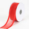 Red - Organza Ribbon Two Striped Satin Edge - ( W: 3/8 Inch | L: 25 Yards ) FuzzyFabric - Wholesale Ribbons, Tulle Fabric, Wreath Deco Mesh Supplies
