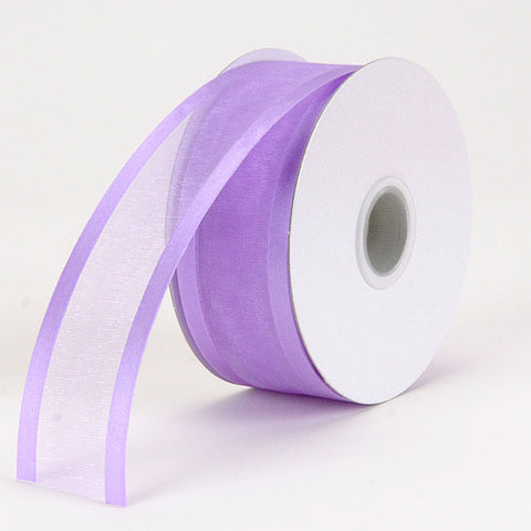 Orchid - Organza Ribbon Two Striped Satin Edge - ( W: 3/8 Inch | L: 25 Yards ) FuzzyFabric - Wholesale Ribbons, Tulle Fabric, Wreath Deco Mesh Supplies
