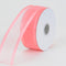Coral - Organza Ribbon Two Striped Satin Edge - ( W: 7/8 Inch | L: 25 Yards ) FuzzyFabric - Wholesale Ribbons, Tulle Fabric, Wreath Deco Mesh Supplies