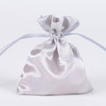 Silver - Satin Bags - ( 3x4 Inch - 10 Bags ) FuzzyFabric - Wholesale Ribbons, Tulle Fabric, Wreath Deco Mesh Supplies