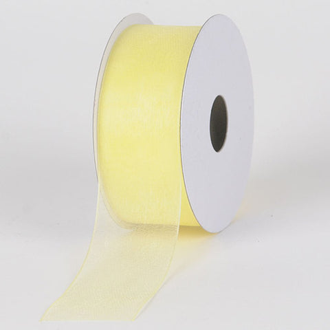 Baby Maize - Sheer Organza Ribbon - ( W: 5/8 Inch | L: 25 Yards ) FuzzyFabric - Wholesale Ribbons, Tulle Fabric, Wreath Deco Mesh Supplies