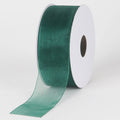 Hunter Green - Sheer Organza Ribbon - ( W: 5/8 Inch | L: 25 Yards ) FuzzyFabric - Wholesale Ribbons, Tulle Fabric, Wreath Deco Mesh Supplies