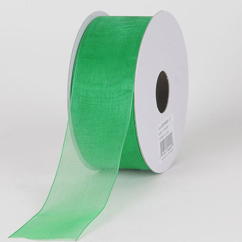 Emerald - Sheer Organza Ribbon - ( W: 3/8 Inch | L: 25 Yards ) FuzzyFabric - Wholesale Ribbons, Tulle Fabric, Wreath Deco Mesh Supplies