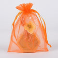 Orange  - Organza Bags - ( 6 x 9 Inch - 10 Bags ) FuzzyFabric - Wholesale Ribbons, Tulle Fabric, Wreath Deco Mesh Supplies