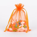 Orange - Organza Bags - ( 4 x 5 Inch - 10 Bags ) FuzzyFabric - Wholesale Ribbons, Tulle Fabric, Wreath Deco Mesh Supplies