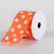 Satin Polka Dot Ribbon Wired  Orange with White Dots ( W: 2-1/2 inch | L: 10 Yards ) FuzzyFabric - Wholesale Ribbons, Tulle Fabric, Wreath Deco Mesh Supplies