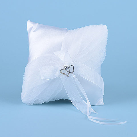 Ring Bearer Pillow White ( 7 Inch x 7 Inch ) - 5808W FuzzyFabric - Wholesale Ribbons, Tulle Fabric, Wreath Deco Mesh Supplies