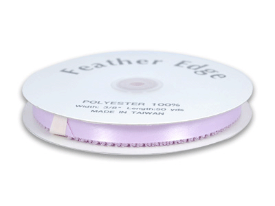 Lavender - Satin Ribbon Feather Edge - ( W: 3/16 Inch | L: 50 Yards ) FuzzyFabric - Wholesale Ribbons, Tulle Fabric, Wreath Deco Mesh Supplies