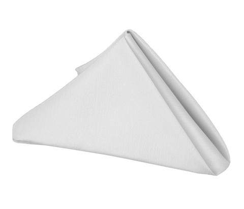 White - 20 x 20 inch Polyester Napkins ( 5 Pieces ) FuzzyFabric - Wholesale Ribbons, Tulle Fabric, Wreath Deco Mesh Supplies