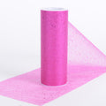 Fuchsia Confetti Organza Roll - ( W: 6 Inch | L: 10 Yards ) FuzzyFabric - Wholesale Ribbons, Tulle Fabric, Wreath Deco Mesh Supplies