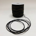 Black with Gold - Satin Rat Tail Cord ( 2mm x 200 Yards ) FuzzyFabric - Wholesale Ribbons, Tulle Fabric, Wreath Deco Mesh Supplies
