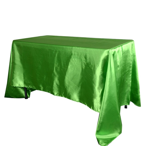 Apple Green - 60 x 102 inch Satin Rectangle Tablecloths FuzzyFabric - Wholesale Ribbons, Tulle Fabric, Wreath Deco Mesh Supplies