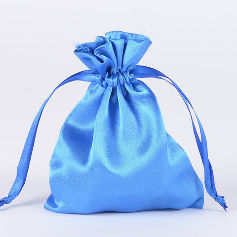 Royal Blue - Satin Bags - ( 3x4 Inch - 10 Bags ) FuzzyFabric - Wholesale Ribbons, Tulle Fabric, Wreath Deco Mesh Supplies