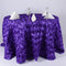 Purple - 132 inch Rosette Satin Round Tablecloths FuzzyFabric - Wholesale Ribbons, Tulle Fabric, Wreath Deco Mesh Supplies