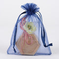 Navy Blue - Organza Bags - ( 6x15 Inch - 6 Bags ) FuzzyFabric - Wholesale Ribbons, Tulle Fabric, Wreath Deco Mesh Supplies