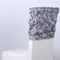 Silver - 16 x 14 Inch Rosette Satin Chair Top Covers FuzzyFabric - Wholesale Ribbons, Tulle Fabric, Wreath Deco Mesh Supplies