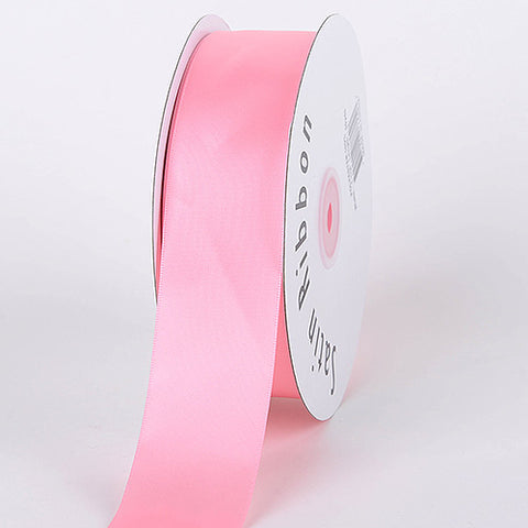 Pink - Satin Ribbon Single Face - ( W: 1-1/2 Inch | L: 50 Yards ) FuzzyFabric - Wholesale Ribbons, Tulle Fabric, Wreath Deco Mesh Supplies