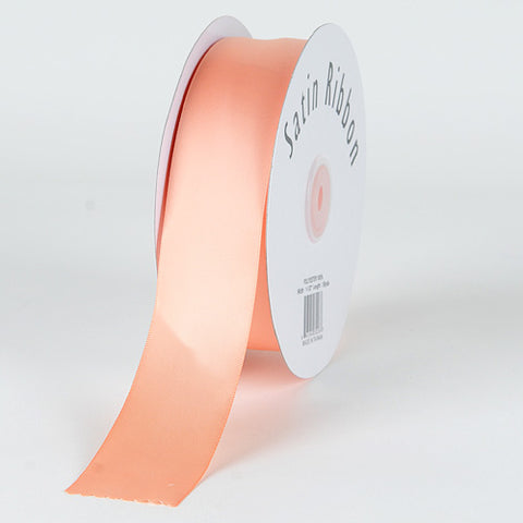 Peach - Satin Ribbon Single Face - ( W: 1/8 Inch | L: 100 Yards ) FuzzyFabric - Wholesale Ribbons, Tulle Fabric, Wreath Deco Mesh Supplies