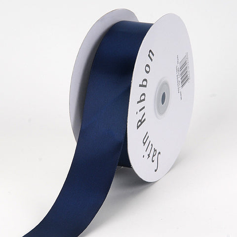 Navy Blue - Satin Ribbon Single Face - ( W: 5/8 Inch | L: 100 Yards ) FuzzyFabric - Wholesale Ribbons, Tulle Fabric, Wreath Deco Mesh Supplies