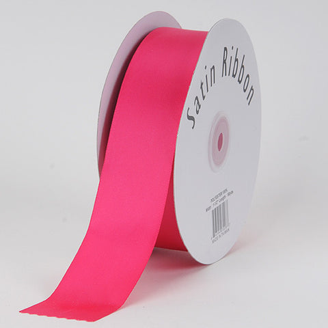Fuchsia - Satin Ribbon Single Face - ( W: 5/8 Inch | L: 100 Yards ) FuzzyFabric - Wholesale Ribbons, Tulle Fabric, Wreath Deco Mesh Supplies