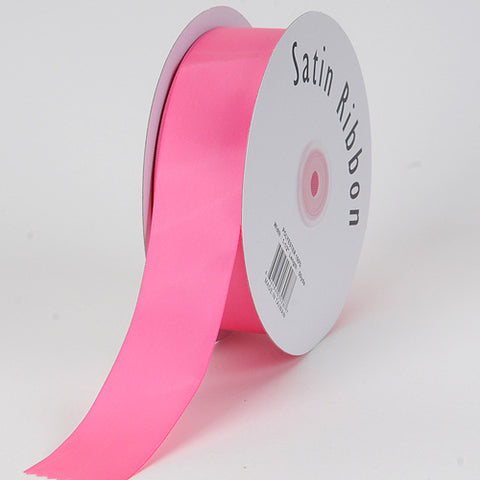 Hot Pink - Satin Ribbon Single Face - ( W: 3/8 Inch | L: 100 Yards ) FuzzyFabric - Wholesale Ribbons, Tulle Fabric, Wreath Deco Mesh Supplies