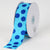 Turquoise with Royal Dots Grosgrain Ribbon Jumbo Dots - ( W: 1-1/2 Inch | L: 25 Yards ) FuzzyFabric - Wholesale Ribbons, Tulle Fabric, Wreath Deco Mesh Supplies