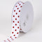 White with Red Dots Grosgrain Ribbon Polka Dot - ( W: 3/8 Inch | L: 50 Yards ) FuzzyFabric - Wholesale Ribbons, Tulle Fabric, Wreath Deco Mesh Supplies
