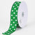 Emerald with White Dots Grosgrain Ribbon Polka Dot - ( W: 3/8 Inch | L: 50 Yards ) FuzzyFabric - Wholesale Ribbons, Tulle Fabric, Wreath Deco Mesh Supplies