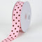 Light Pink with Chocolate Dots Grosgrain Ribbon Polka Dot - ( W: 3/8 Inch | L: 50 Yards ) FuzzyFabric - Wholesale Ribbons, Tulle Fabric, Wreath Deco Mesh Supplies