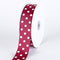 Burgundy with White Dots Grosgrain Ribbon Polka Dot - ( W: 7/8 Inch | L: 50 Yards ) FuzzyFabric - Wholesale Ribbons, Tulle Fabric, Wreath Deco Mesh Supplies