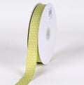 Pear with Ivory Dots - Grosgrain Ribbon Swiss Dot - ( W: 3/8 Inch | L: 50 Yards ) FuzzyFabric - Wholesale Ribbons, Tulle Fabric, Wreath Deco Mesh Supplies