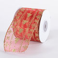 Christmas Ribbon Red Gold ( 2-1/2 Inch x 10 Yards ) - YLB080250G003 FuzzyFabric - Wholesale Ribbons, Tulle Fabric, Wreath Deco Mesh Supplies