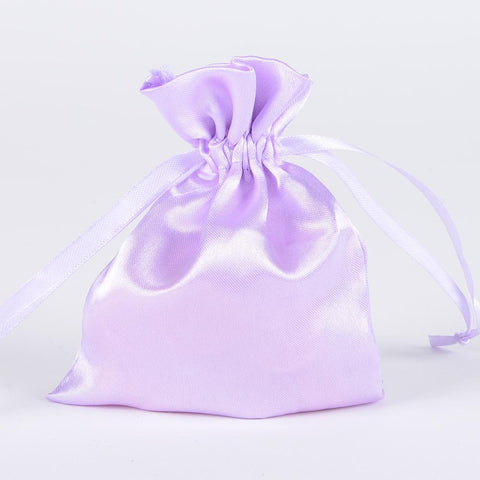 Lavender - Satin Bags - ( 3x4 Inch - 10 Bags ) FuzzyFabric - Wholesale Ribbons, Tulle Fabric, Wreath Deco Mesh Supplies