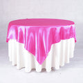 Fuchsia - 72 x 72 Inch Satin Square Table Overlays FuzzyFabric - Wholesale Ribbons, Tulle Fabric, Wreath Deco Mesh Supplies