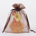 Chocolate Brown- Organza Bags - ( 6x15 Inch - 10 Bags ) FuzzyFabric - Wholesale Ribbons, Tulle Fabric, Wreath Deco Mesh Supplies