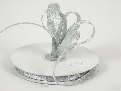 Silver Metallic Ribbon - ( W: 1 Inch | L: 33 Yards ) FuzzyFabric - Wholesale Ribbons, Tulle Fabric, Wreath Deco Mesh Supplies